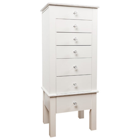 Crystal Jewelry Armoire, White