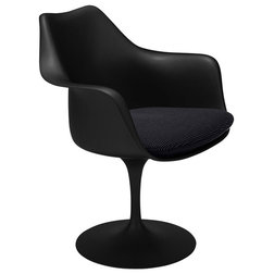 Armchairs And Accent Chairs Knoll Tulip Armchair, Black Base, Chroma Onyx Fabric