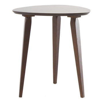 GDF Studio Finnian Modernistic Designed Wood Finish End Table, Walnut