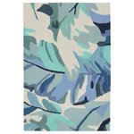 Liora Manne - Capri Palm Leaf Indoor/Outdoor Rug, Blue, 2'x3' - This hand-hooked area rug features a vibrant abstract design with navy, blue and aqua stylized palm leaves. A modern interpretation of tropical foliage, this pattern will effortlessly compliment any space inside or outside your home.  Made in China from a polyester acrylic blend, the Capri Collection is hand tufted to create bright multi-toned detailed designs with a high-quality finish. The material is flatwoven, weather resistant and treated for added fade resistant making this the perfect rug for indoor or outdoor placement. This soft, durable piece is ideal for your patio, sunroom and those high traffic areas such as your entryway, kitchen, dining room and living room. A fresh take on nautical style, these area rugs range in style from coastal to tropical motifs that beautifully accent your home decor. Limiting exposure to rain, moisture and direct sun will prolong rug life.