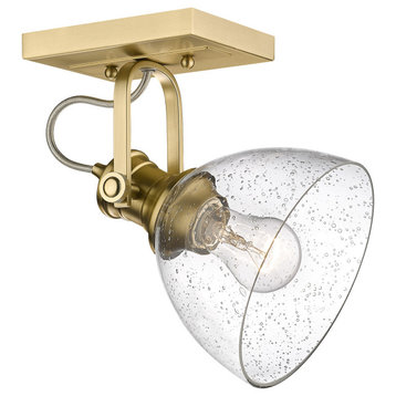 Golden Lighting 3118-1SF SD Hines 7"W Semi-Flush Ceiling Fixture - Brushed