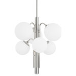 Mitzi by Hudson Valley Lighting - Ingrid 6-Light Chandelier, Polished Nickel Finish, Opal Glass - Features: