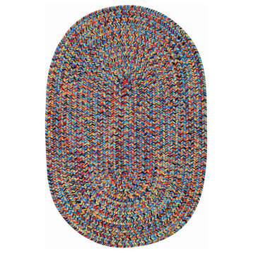 Sea Pottery Braided Oval Rug, Bright Multi, 2'x8' Runner