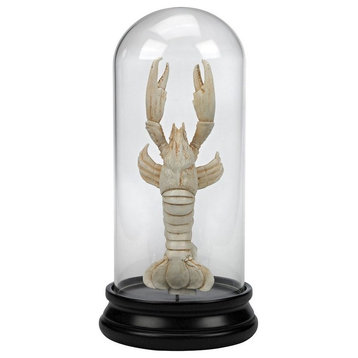 White Ancient Lobster Curio Glass Display made of Composite Size - 12 inches in