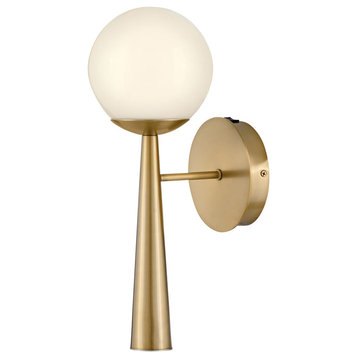 Lark Izzy 16" Single Light Wall Sconce, Lacquered Brass