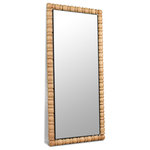Meridian Furniture - Aubrey Mirror, Natural, 29" W x 2" D x 65" H - Reflect timelessness and classic beauty with just a touch of modernity when you hang this lovely Aubrey mirror in your room. An elegant and sophisticated wall mirror for any room, this beautiful piece is sized big enough to hang over a mantle or serve as a bathroom mirror above the sink. A solid acacia wood frame gives it durability while the natural oak finish makes it easy to coordinate the mirror with existing furnishings in your room.