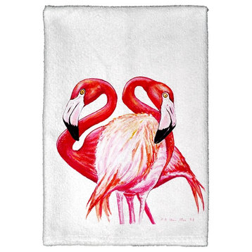Betsy Drake Two Flamingos Kitchen Towel