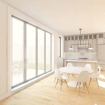 Modern Timeless Brooklyn Carriage Townhouse Kitchen & Dining Room, Williamsburg
