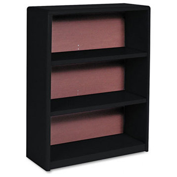 Safco Value Mate Series Metal Bookcase, Three-Shelf, Black