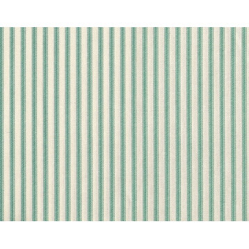 72" Tablecloth Round Ticking Stripe with Gingham Topper Pool Blue-Green