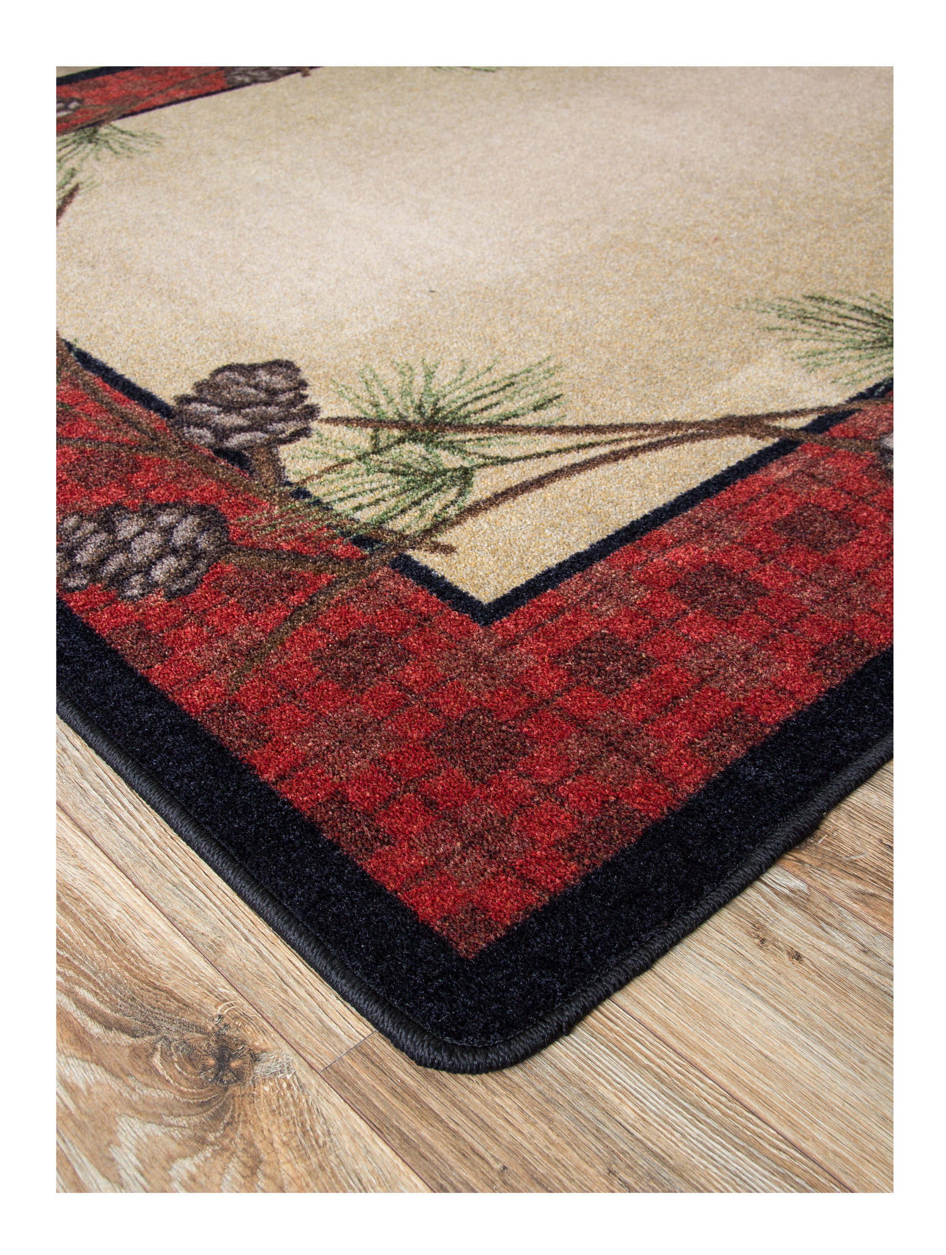 Delicate Pines, Red, 4'x5', 4'x5' - Rustic - Area Rugs - by American ...