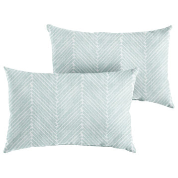 Noble Grey Griffen Snowy Outdoor/Indoor Knife Edge Pillow Set of Two 26 x 16 x 6