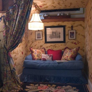 This is an example of a shabby-chic style basement in St Louis.