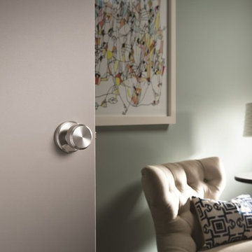 Transitional Office Accessorized with Schlage Greyson Style Bowery Knob