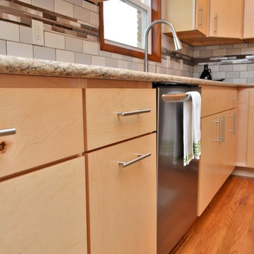 Natural, Mid-Century Modern Kitchen. BaileyTown USA Select. Trail Creek, IN