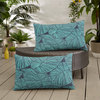 Blue Tropical Outdoor Pillow Set, 14x24