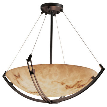 LumenAria Crossbar 24" Pendant Bowl, Round Bowl, Dark Bronze