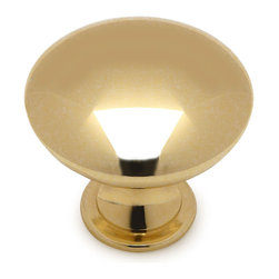 Cosmas - Cosmas 5305PB Polished Brass Round Solid Cabinet Knob, Set of 5 - Cabinet And Drawer Knobs