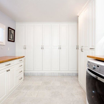 Laundry Room with Workbench and Storage