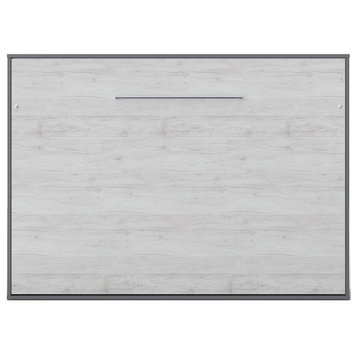 Invento Horizontal Wall Bed, 55.1 x 78.7 inch, Grey/White Monaco
