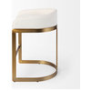 Hollyfield 20.5 x 19.7 x 28.7 Cream Fabric Seat, Gold Metal Base Counter Stool