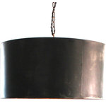 Hand Made - Hand-Crafted Drum Pendant Light - Our handcrafted drum pendant light provides instant sophistication wherever you choose to display it. The black steel compliments interiors both modern and industrial.