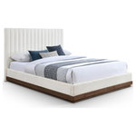 Meridian Furniture - Emmet Upholstered Bed, Cream, Queen, Chenille, Walnut Finish - Indulge in the allure of the Cream Chenille Fabric Emmet Queen Bed by Meridian Furniture. Its captivating design and luxurious Cream Chenille Fabric elevate any space with effortless elegance. Crafted with precision and durability in mind, this stunning piece becomes the focal point of gatherings, fostering moments of connection and warmth. Embrace sophistication and style with the Emmet Queen Bed, a testament to exquisite taste and timeless beauty.