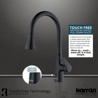 Karran Touchless One-Handle Triple Function Sprayer Faucet, Matte Black