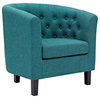 Zoey Teal Upholstered Fabric Armchair
