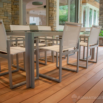 Modern Porch with Outdoor Dining Table
