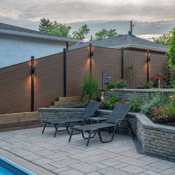 Modern Composite Privacy Fence with Integrated Lighting