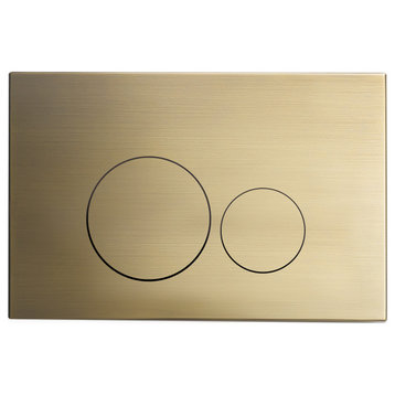 Wall Mount Actuator Flush Push Button Plate in Brushed Brass
