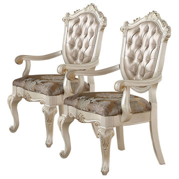 Emma Mason Signature Pacific Arm Chair in Rose Gold and Pearl White (Set of 2)