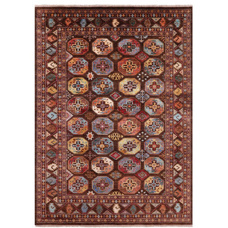 6' 10" X 9' 7" Fine Turkmen Hand Knotted Wool Rug Q7529