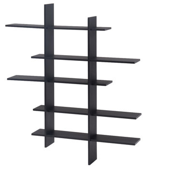 Danya B 5 Level Black Asymmetric Wall Shelf, Black