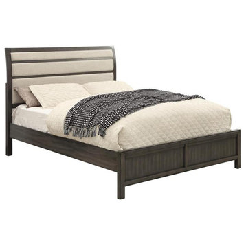 Furniture of America Vela Solid Wood King Platform Bed in Gray