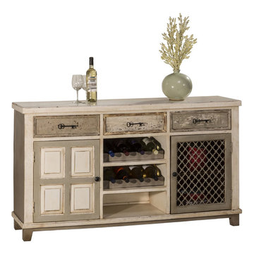 Hillsdale Furniture LaRose Console Table in Handpainted White/Gray with 2 Door S