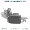Estelle Power Reclining 2 Piece Sofa and Recliner Set, Gunmetal Fabric