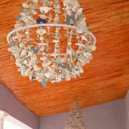 Recycled Sea Glass lighting - Chandeliers