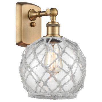 Ballston Farmhouse Rope 1 Light Wall Sconce in Brushed Brass