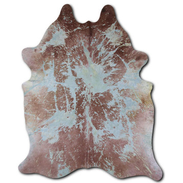 ACID WASHED HAIR ON Cowhide Rug DE DISTRESSED LIME GREEN