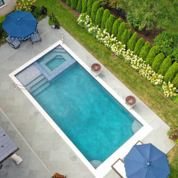 Park Ridge, IL Rectilinear Swimming Pool with Interior Hot Tub