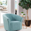 Sofia Channelled Tufted Swivel Chair Velvet by Grafton Home, Caribbean Velvet