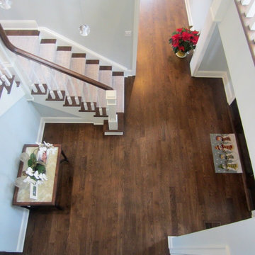 LOCUST VALLEY: 4" SELECT WHITE OAK SUPPLY/INSTALL & FINISH W DARK WALNUT/TRAFFIC