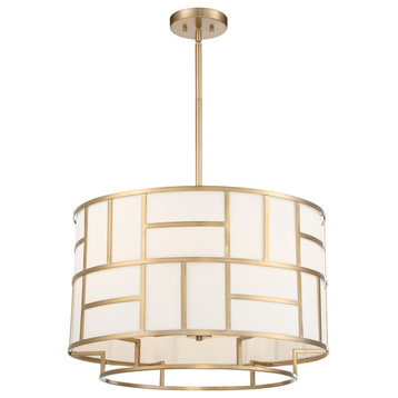 Crystorama DAN-406-VG 6 Light Chandelier in Vibrant Gold with Silk