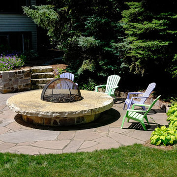 Contemporary Stone Fire Pit - Oconomowoc