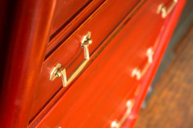 Red faux bamboo chest Bassett Furniture Industries