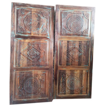 Carved Barn Door, Interior Door, Sliding Bedroom Doors, Indian Doors 84x36