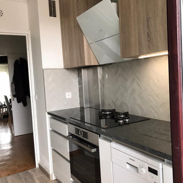 Cuisine blanche et bois entièrement sur mesure