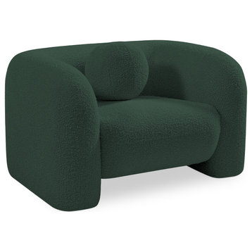 Emory Boucle Fabric Upholstered Upholstered Chair, Green